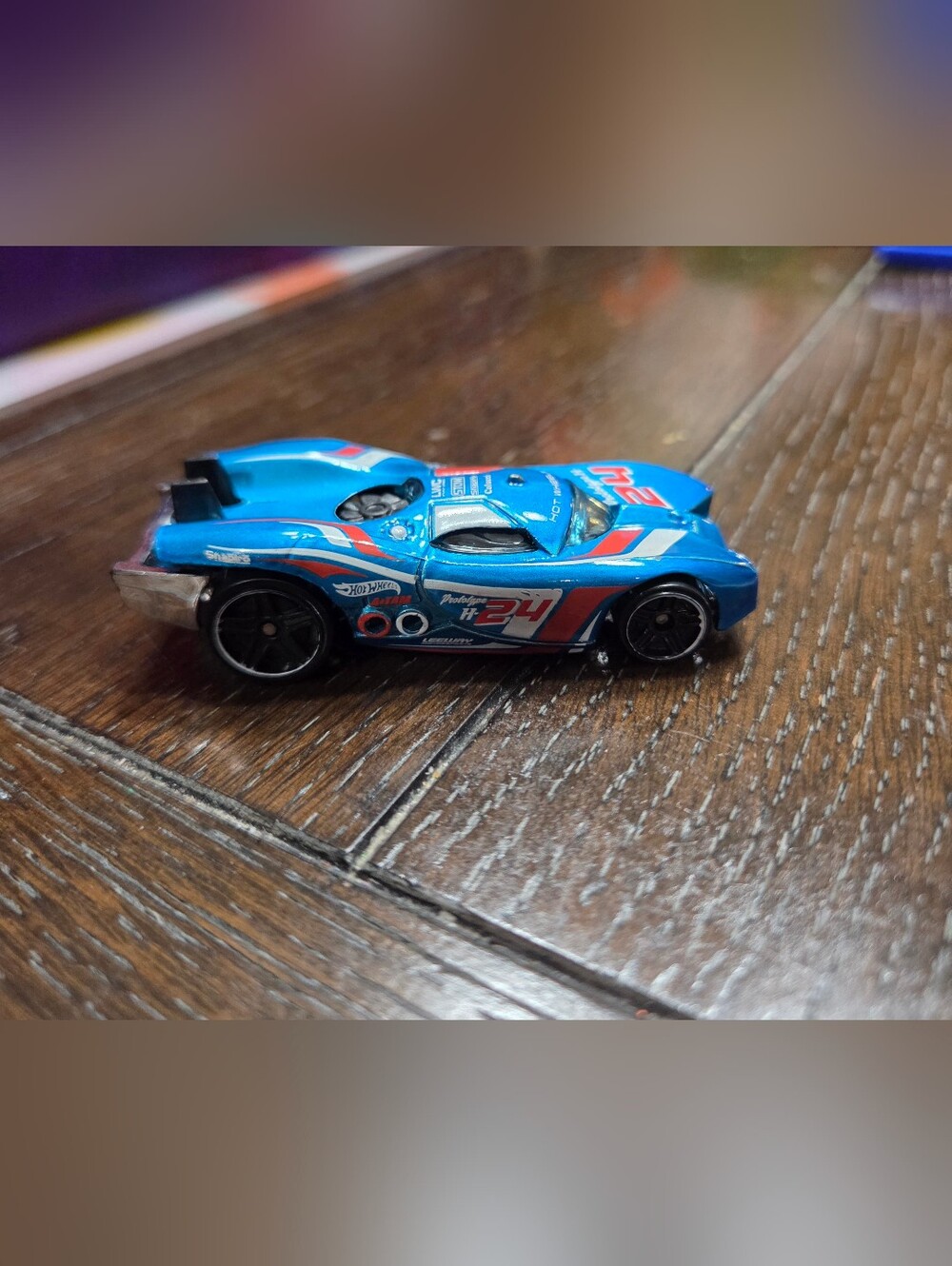 2007 Mattel Hotwheels 1186 Prototype H 24 1/64 Diecast Car Toy metallic blue - Picture 16 of 16
